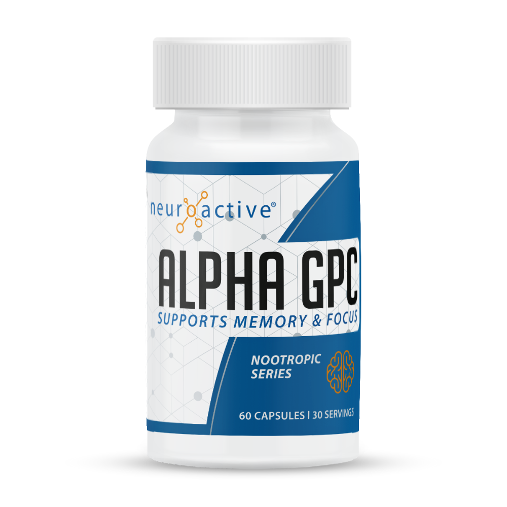 Alpha GPC - front view acetylcholine precursor supplement - NeuroActive