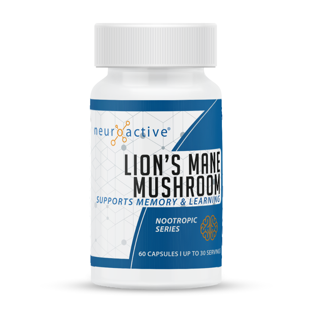 Lion's Mane 30% Extract - front view neurogenesis mushroom supplement - NeuroActive