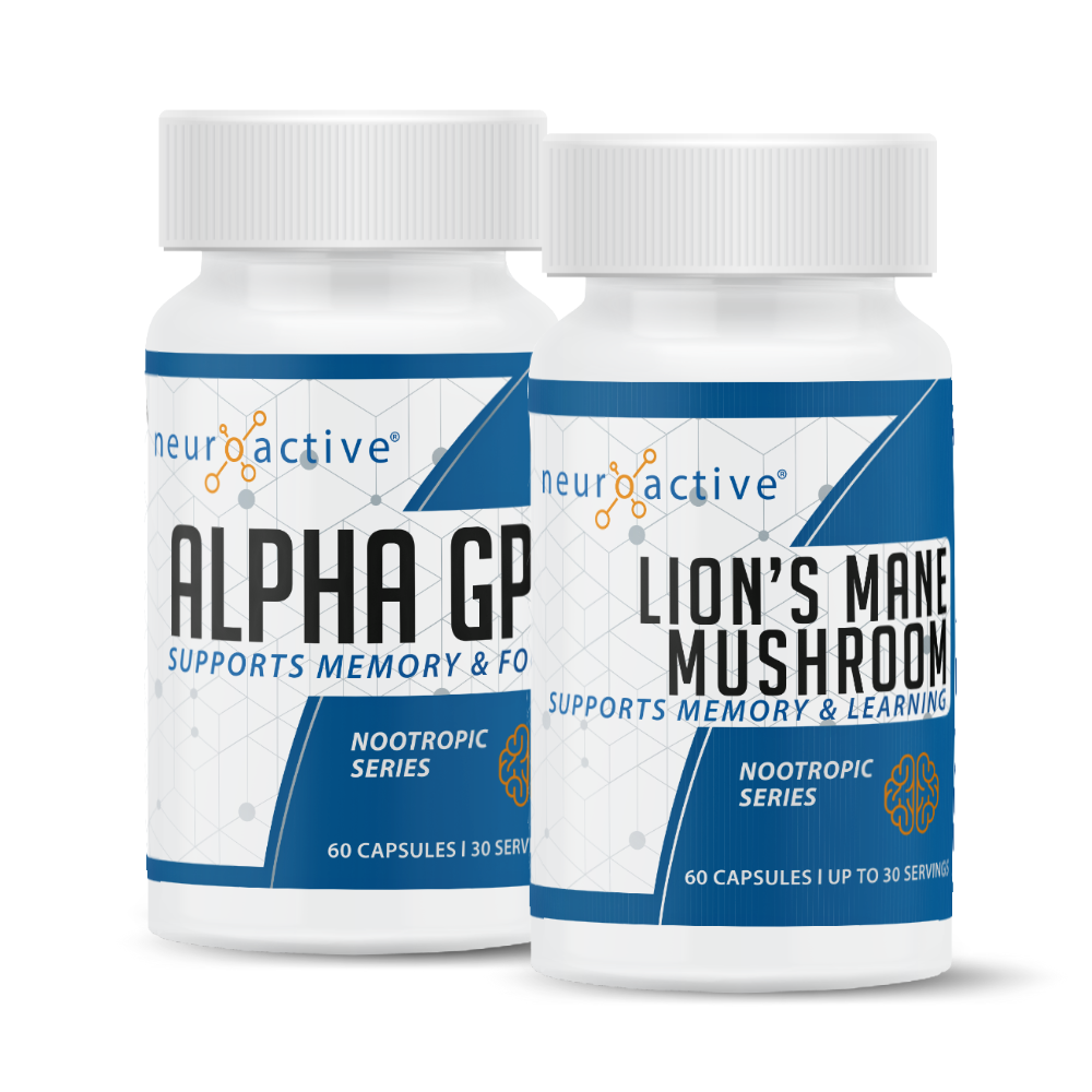 Nootropic Brain Stack - front view premium cognitive supplement bundle - NeuroActive